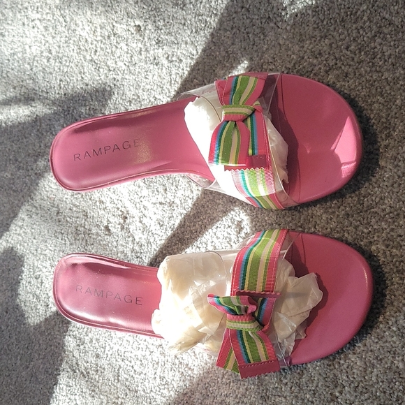 NWOT Rampage ribbon kitten heel sandals - Picture 1 of 5